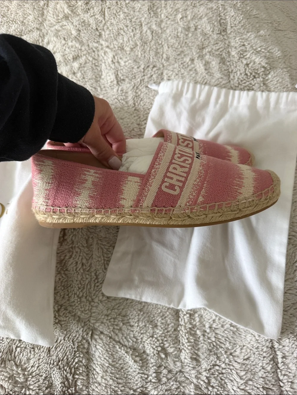Dior Pink Canvas Espadrilles Christian Dior Paris